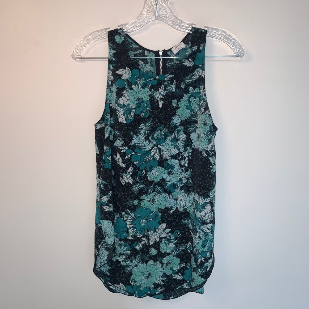 Aritzia Wilfred Green Floral Tank Top S